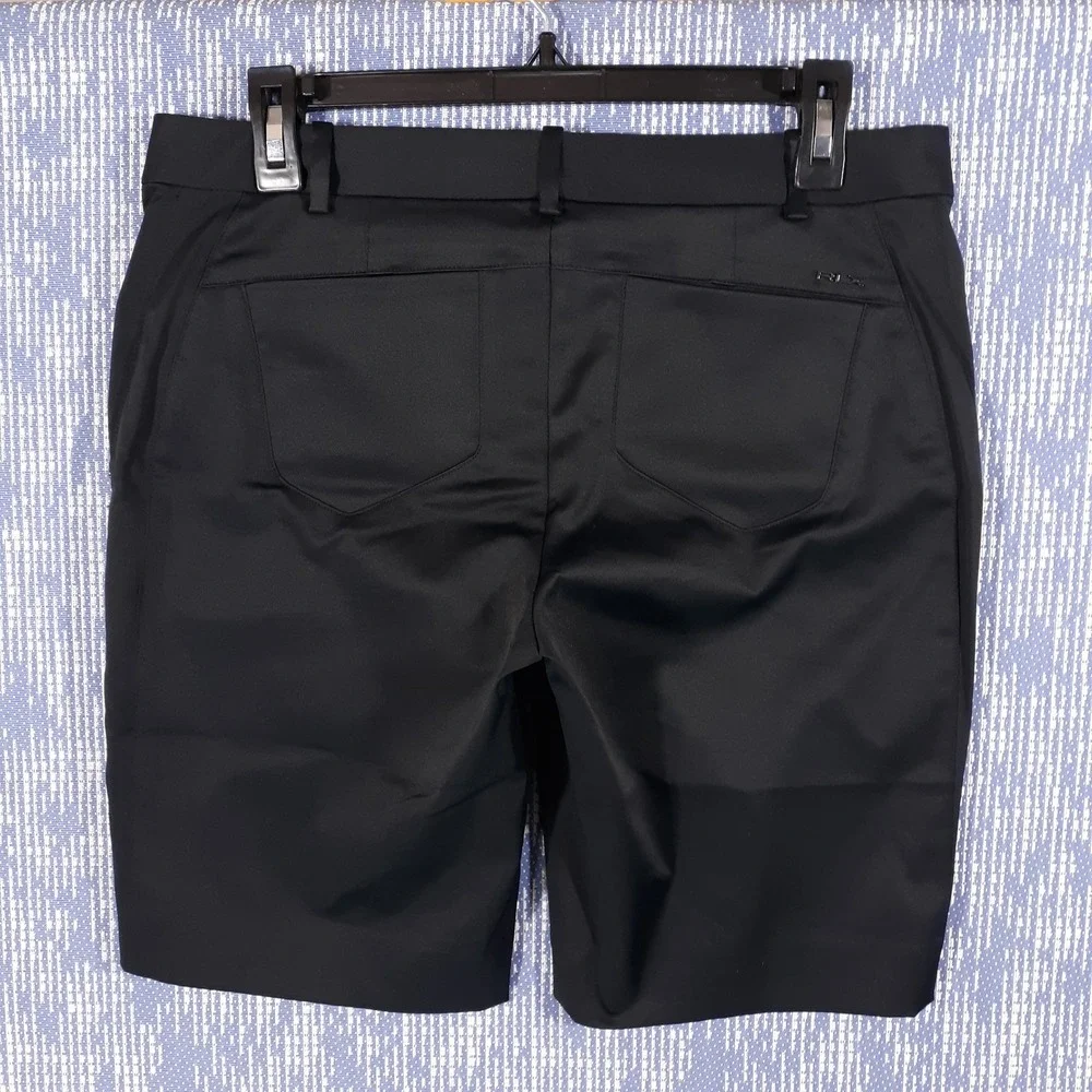 RLX Ralph Lauren Shorts Black Flat Front Performance Golf Womens Size 4